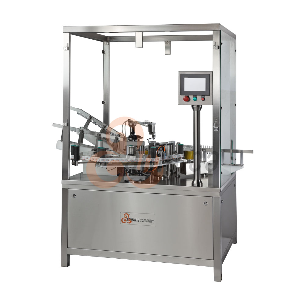 Automatic Advanced Plunger Rod Insertion and Self Adhesive (Sticker) Labelling Machines for Pre-Filled Syringes. Model: AHL-80PL and AHL-150PL 